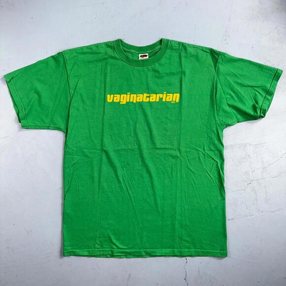Vaginatarian VTG T Shirt Funny Adult Content Love Sexy Hot Girl Green Skate Punk - Picture 4 of 7